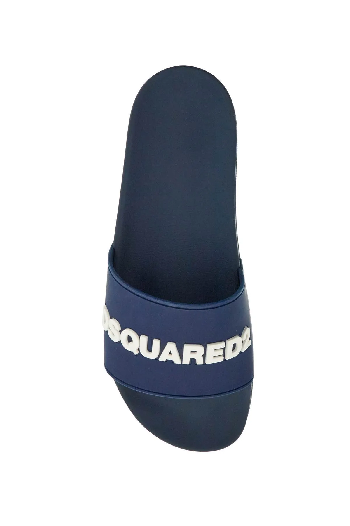 NAVY BLUE POLYURETHANE SLIPPERS WITH MINIMALIST DESIGN AND LEATHER SOLE