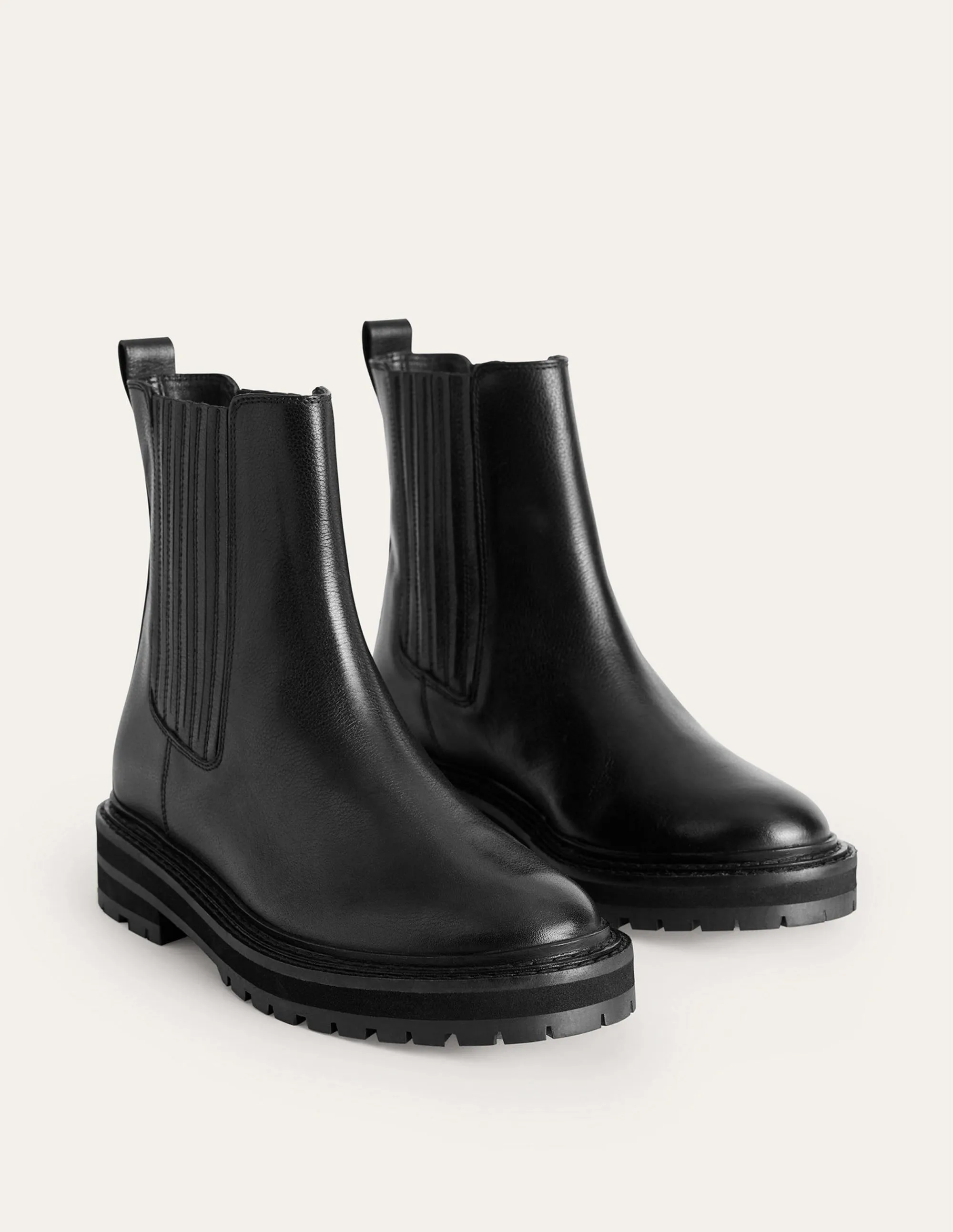 Sadie Chunky Chelsea Boot-Black Calf Leather