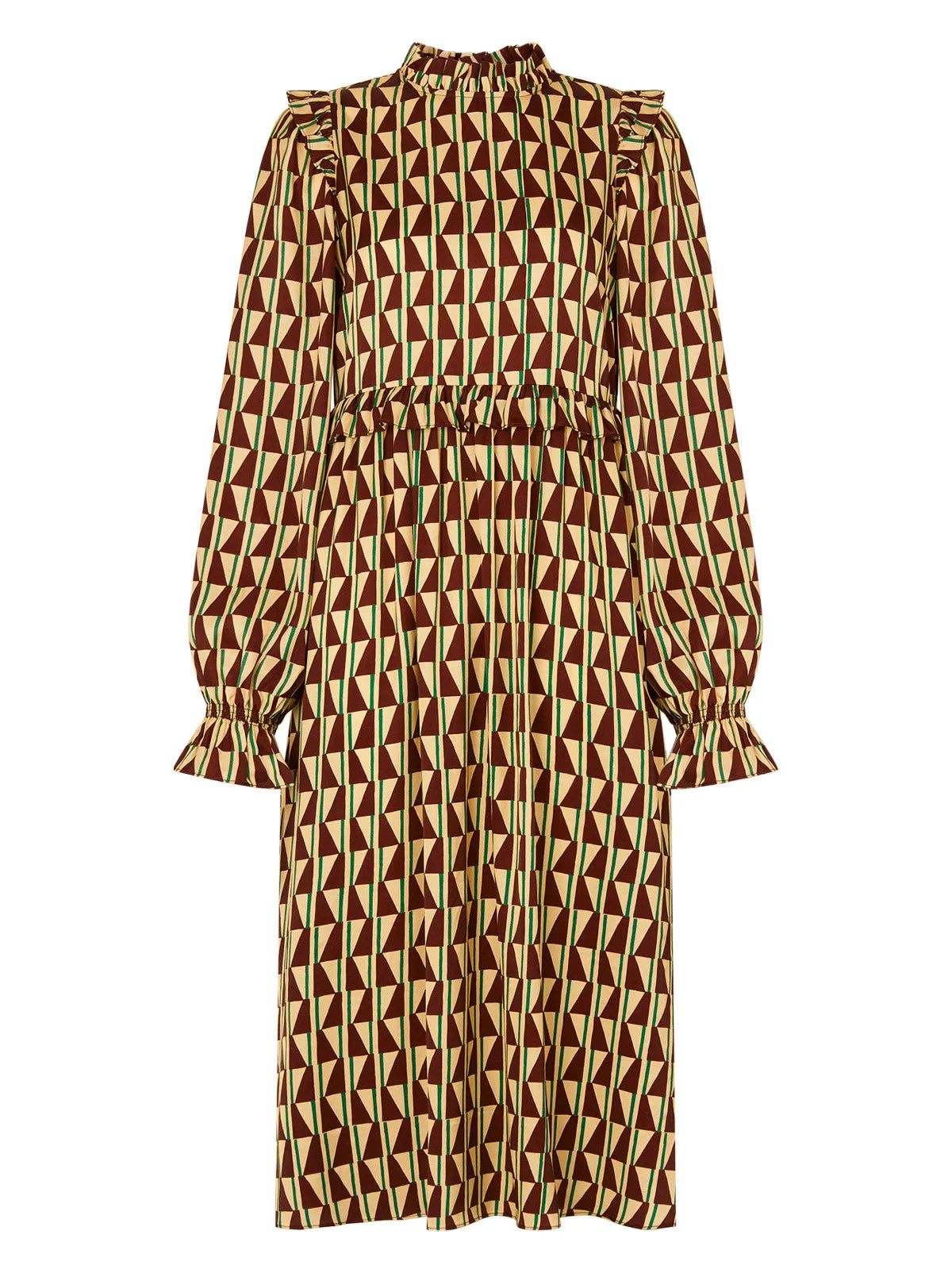 Savannah Chocolate Tile Print Midi Dress