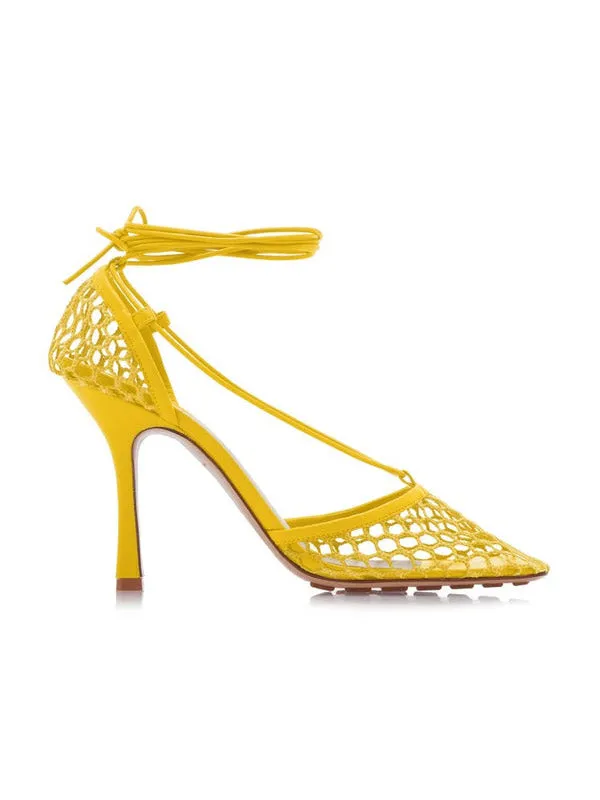 Toleet Square Toe Mesh Wrap Sandals