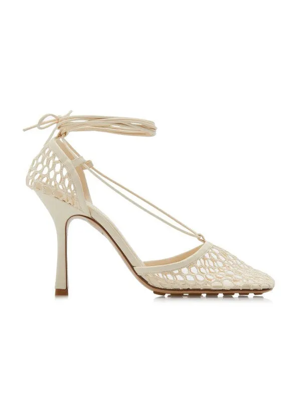 Toleet Square Toe Mesh Wrap Sandals